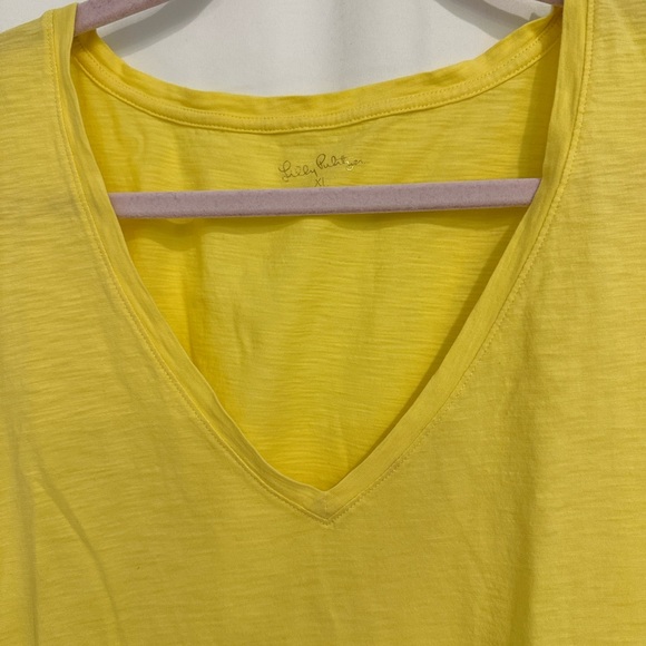 Lily Pulitzer Yellow V-Neck T-Shirt - Picture 2 of 4